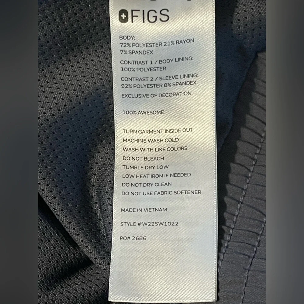 Figs Black Zip-Up Medical Jacket - Picture 13 of 13
